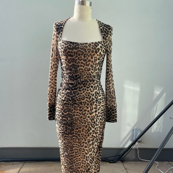 Ganni Leopard Print Dress - Picture 2 of 8